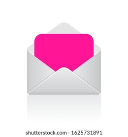 Pink love message, blank vector template, add your text