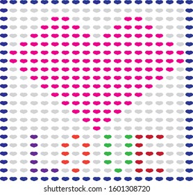 Pink love patterns with love signs