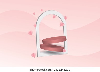 pink and love podium background