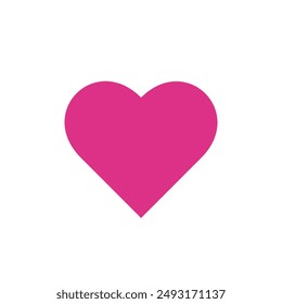 Pink love shape symbol vector isolated on white