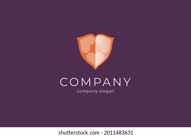 plantilla de logotipo del icono del vector del protector de amor rosa