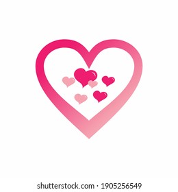 Pink love sign logo design