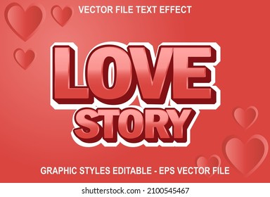 pink love story text effect. design for valentine's day