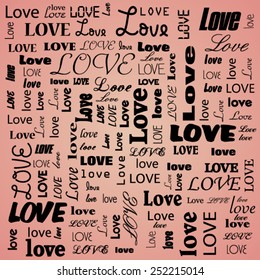 Pink Love text background 