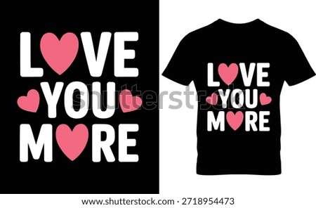 Pink love text with hearts on black backdrop and shirt, affection concept visual