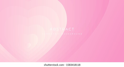 Pink Love Valentine Heart Abstract Background Vector Banner Presentation