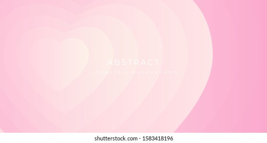 Pink Love Valentine Heart Abstract Background Vector Banner Presentation