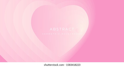 Pink Love Valentine Heart Abstract Background Vector Banner Presentation