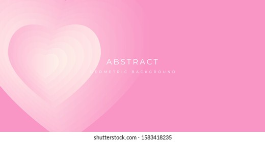 Pink Love Valentine Heart Abstract Background Vector Banner Presentation