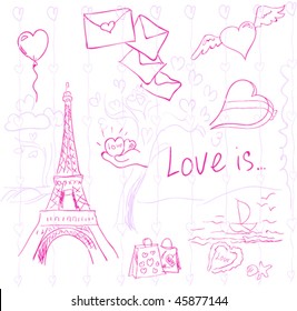 pink love vector symbols