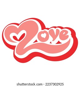 pink love word icon design vector with a heart shape in front of the letter L