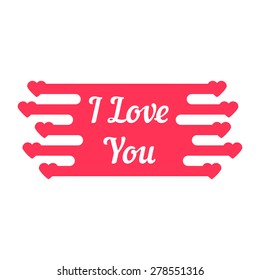 pink i love you melted sign. concept of declaration of love. isolated on white background. flat style trendy modern logotype design vector illustration