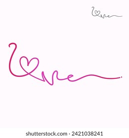 Pink I love you scribbled text, hand drawn symbol of love