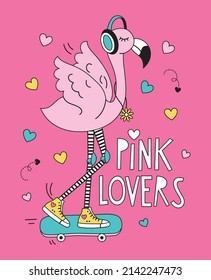 pink lovers, flamingo, graphic t shirts vector designs.