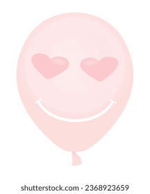 Pink   loving emoticon balloon. vector