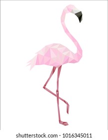 Pink Low poly flamingo