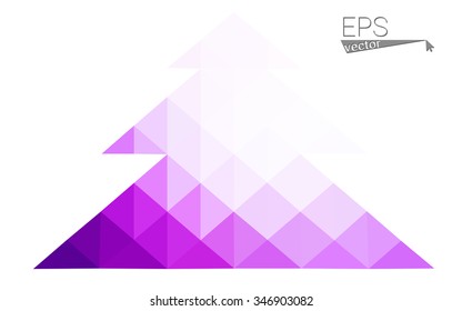 Pink low polygon style christmas tree vector illustration consisting of triangles . Abstract triangular polygonal origami or crystal design of New Years celebration. Isolated on white background. Pink low polygon style christmas tree vector illustration consisting of triangles . Abstract triangular polygonal origami or crystal design of New Years celebration. Isolated on white background.