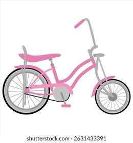 pink low rider bicycle in flat style illustration