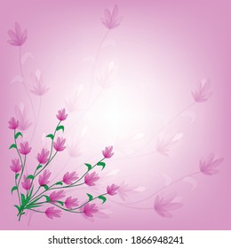 Pink lowers decoration with pink gradient mesh background nice for your card background