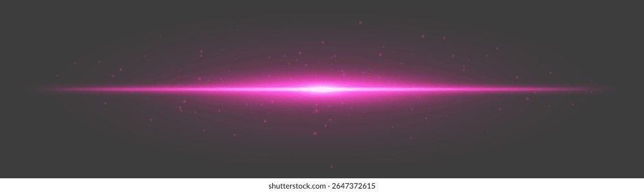 Exacerbação luminosa rosa. Feixe central com partículas dispersas e brilho suave no fundo cinza escuro, usado para fantasia, energia digital, visuais de interface do usuário.