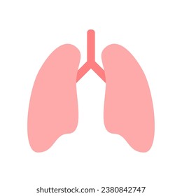 Pink lungs medical icon flat vector design