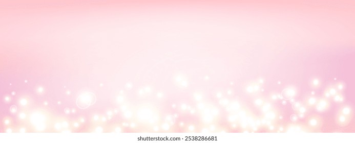 Pink luxurious elegant background with shiny sparkles. Vector editable smooth banner template