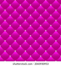 Pink luxury background with beads and rhombuses. Seamless vector illustration. 