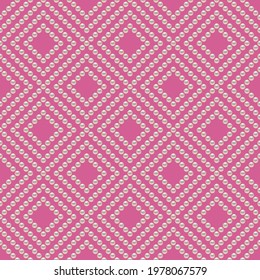 Pink luxury background with pearls and rhombuses. Seamless vector illustration. 