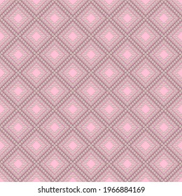 Pink luxury background with small pearls and rhombuses. Seamless vector illustration. 