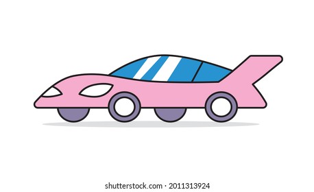 Pink luxury speed race coupe sports car isolated vector