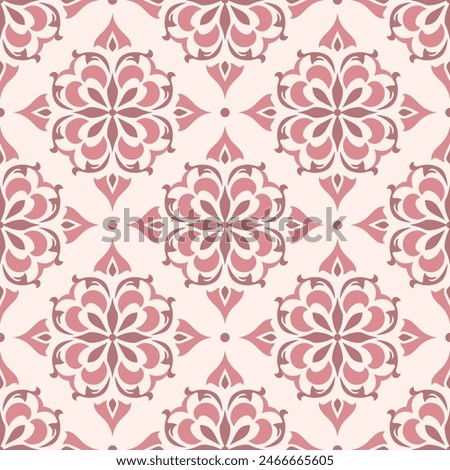 Pink luxury vector seamless pattern. Ornament, Traditional, Ethnic, Arabic, Turkish, Indian motifs. Great for fabric and textile, wallpaper, packaging design or any desired idea.