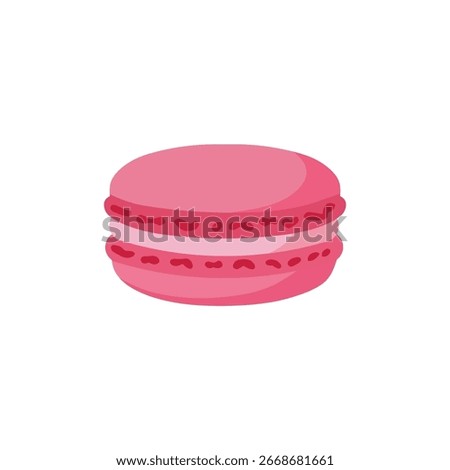 Pink Macaron Dessert Isolated on White Background Sweet French Pastry Treat
