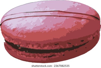 Macaron rosado aislado en segundo plano 