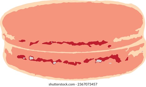 rosafarbene Macaron auf weißem Hintergrund, Vektorgrafik