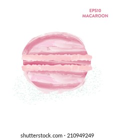 Pink Macaroon on White Background in Vector
