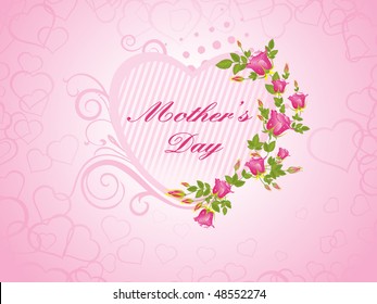 pink macro background with rose flower with heart frame