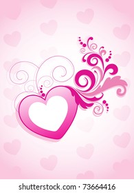 pink macro heart background with isolated decorated big pink heart