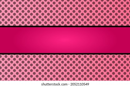Pink magenta black dot line frame background. Vector illustration
