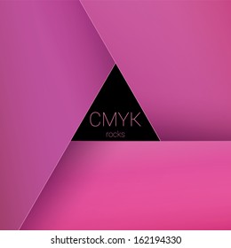 Pink and magenta edition of a scalable eps10 format  triangle framed vector text field with custom/adjustable background element for universal use