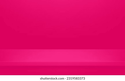 Pink Magenta empty room studio gradient used for background and display your products. Graphic art design. Vector illustration.