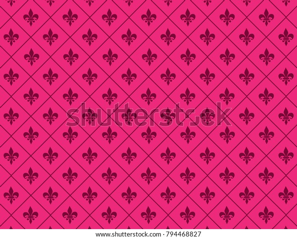 Pink Magenta Fleur De Lis Background Stock Vector (Royalty Free ...