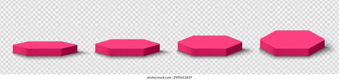 Pink magenta hexagon stand product podium 3D background