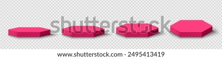 Pink magenta hexagon stand product podium 3D background