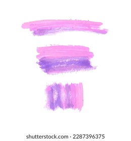 Pink, magenta, lilac, fuchsia pastel grunge marble ink watercolor horizontal line, dry brush stroke texture hand paint on white background. Abstract acrylic pours, fluid art with stain, splashes.
