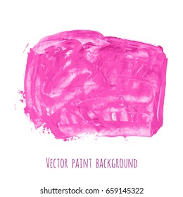Pink, magenta, rose marble vector hand painted brush stroke background texture. Oil abstract backdrop on canvas with spots, stains. Creative illustration design. Frame with place for text or logo.