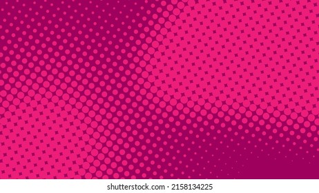 Pink and magenta superhero background in pop art comics book style. Cartoon halftone backdrop dot design, vector illustration eps10