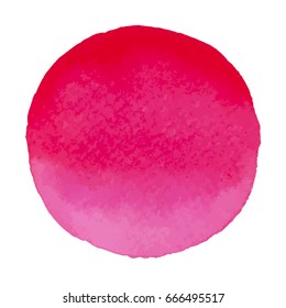 Pink magenta vector blot watercolor stain isolated on white background