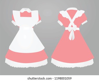 Pink maid uniform. vector illustration