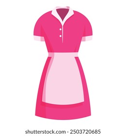 Pink maid uniform with white apron, representing domestic help and professional cleaning services