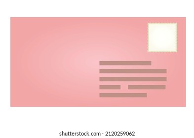 Icono de correo rosa. ilustración vectorial